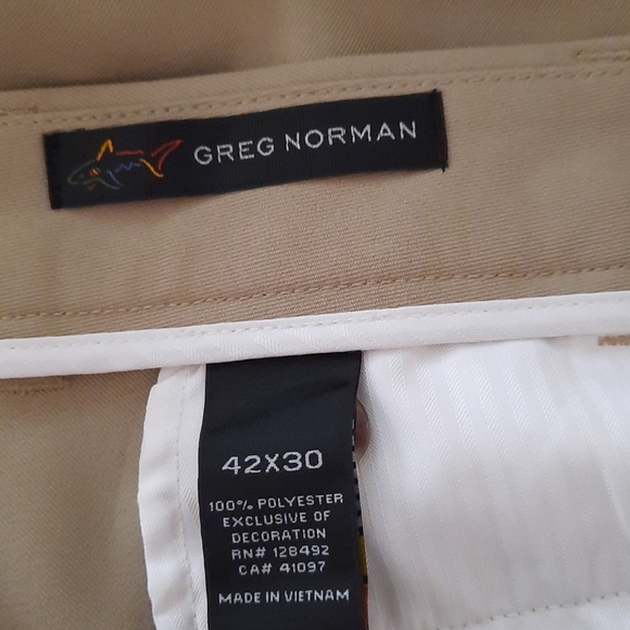 Greg Norman Khaki  Golf Slacks ⛳  Size  42x30 - Picture 6 of 10